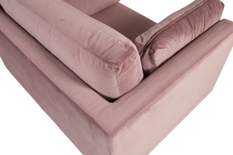 Boom Sessel mit schlanken Stahlbeinen in Rosa, Gestell Gold, Polyester-Samt, Ansicht 15