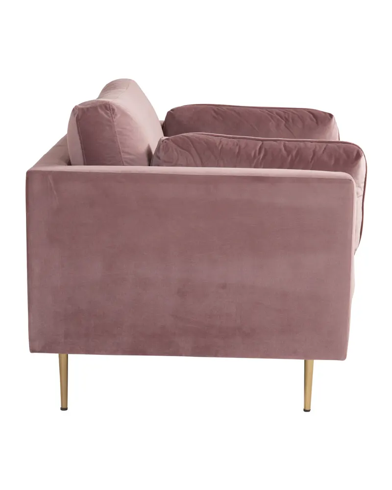 Boom Sessel mit schlanken Stahlbeinen in Rosa, Gestell Gold, Polyester-Samt, Ansicht 7