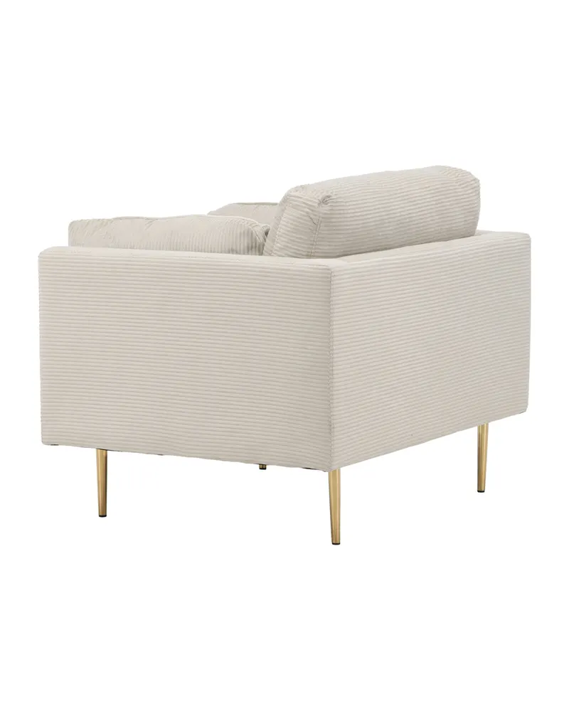 Boom Sessel mit schlanken Stahlbeinen in Hellbeige, Gestell Gold, Polyester-Cord, Ansicht 11