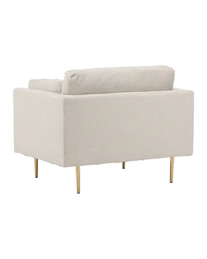 Boom Sessel mit schlanken Stahlbeinen in Hellbeige, Gestell Gold, Polyester-Cord, Ansicht 12