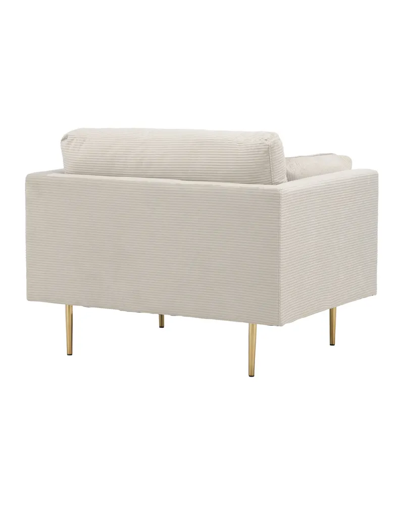 Boom Sessel mit schlanken Stahlbeinen in Hellbeige, Gestell Gold, Polyester-Cord, Ansicht 6