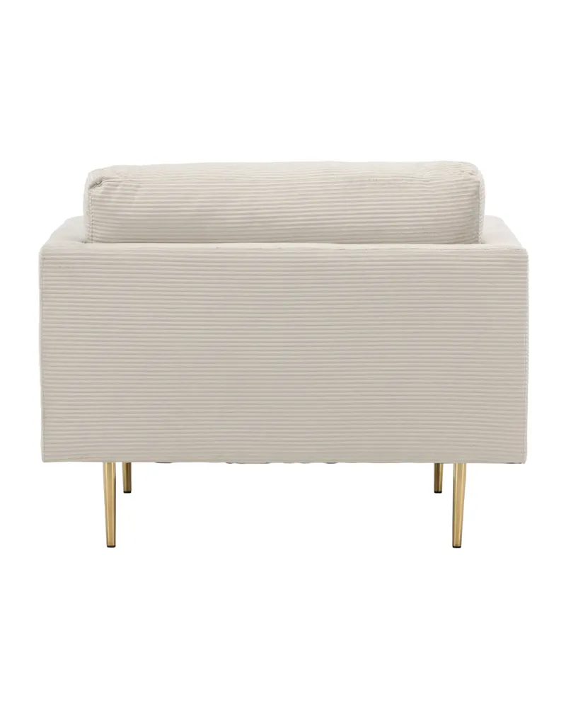 Boom Sessel mit schlanken Stahlbeinen in Hellbeige, Gestell Gold, Polyester-Cord, Ansicht 7