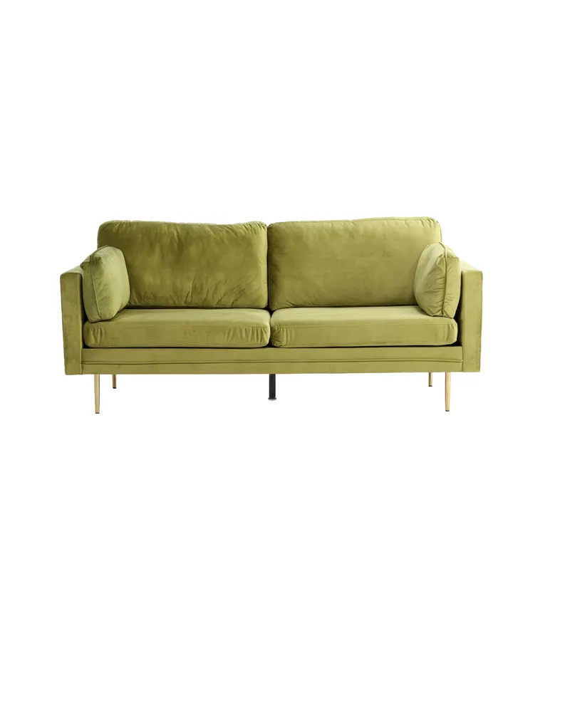 Boom Sofa in Samt in Grün, Gestell Gold, Ansicht 1