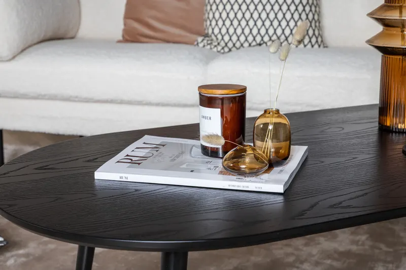 Boom Sofa mit Stahlbeinen in Weiß, Gestell Schwarz, Polyester-Teddystoff, im Wohnraum, Ansicht 6