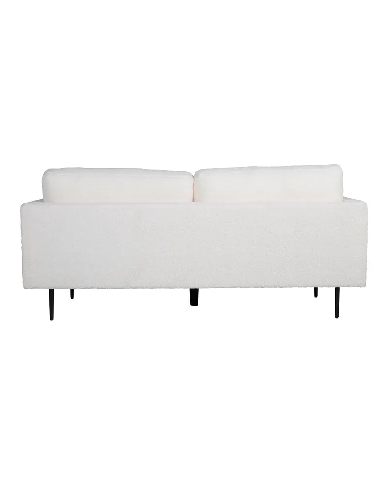 Boom Sofa mit Stahlbeinen in Weiß, Gestell Schwarz, Polyester-Teddystoff, Ansicht 2
