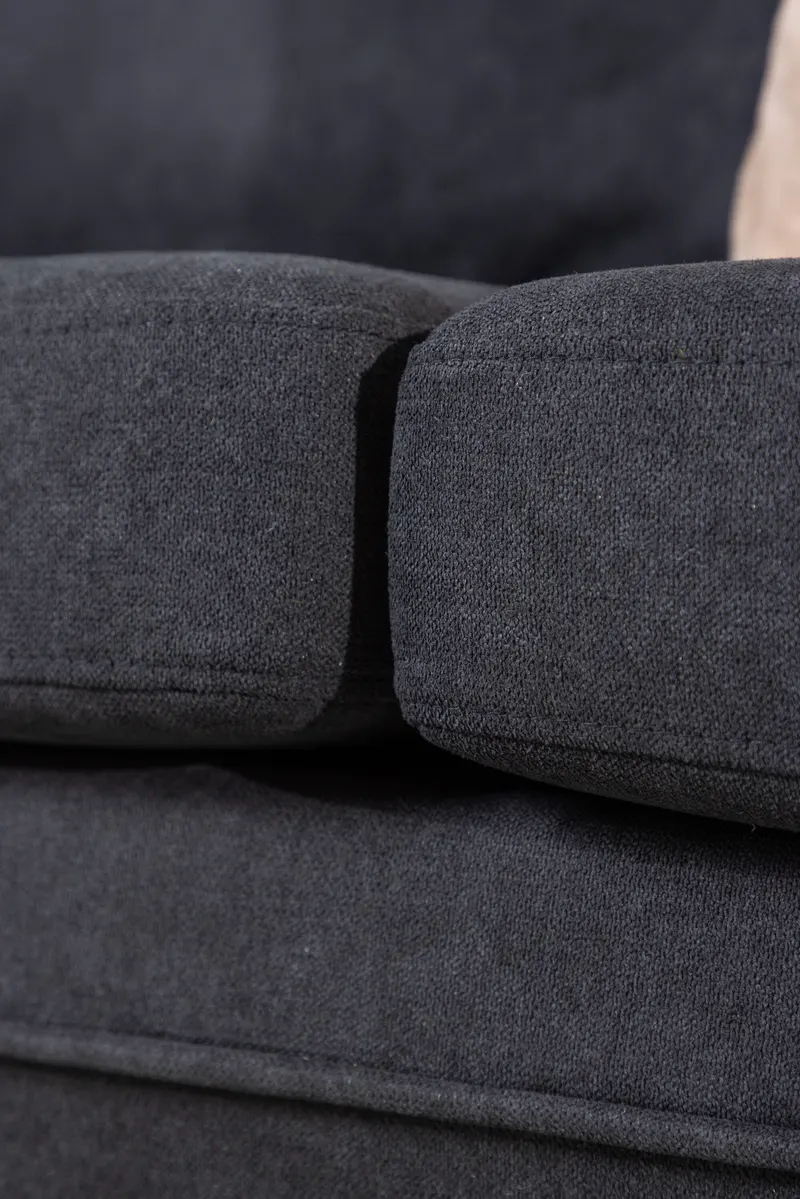 Boom Sofa mit Stahlbeinen in Schwarz, Polyester, im Wohnraum, Ansicht 5