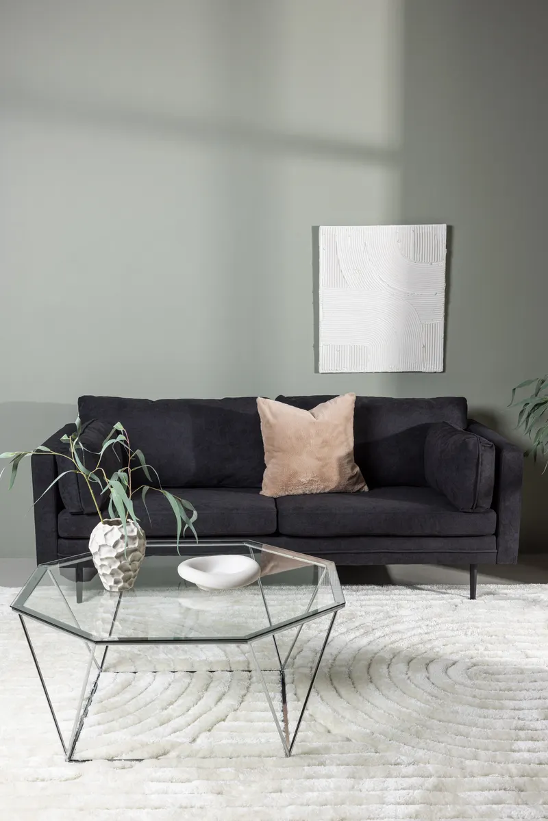 Boom Sofa mit Stahlbeinen in Schwarz, Polyester, im Wohnraum, Ansicht 1