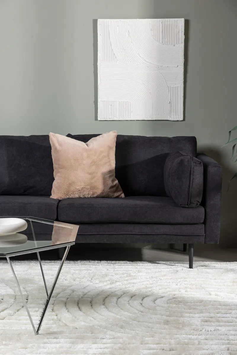 Boom Sofa mit Stahlbeinen in Schwarz, Polyester, im Wohnraum, Ansicht 2