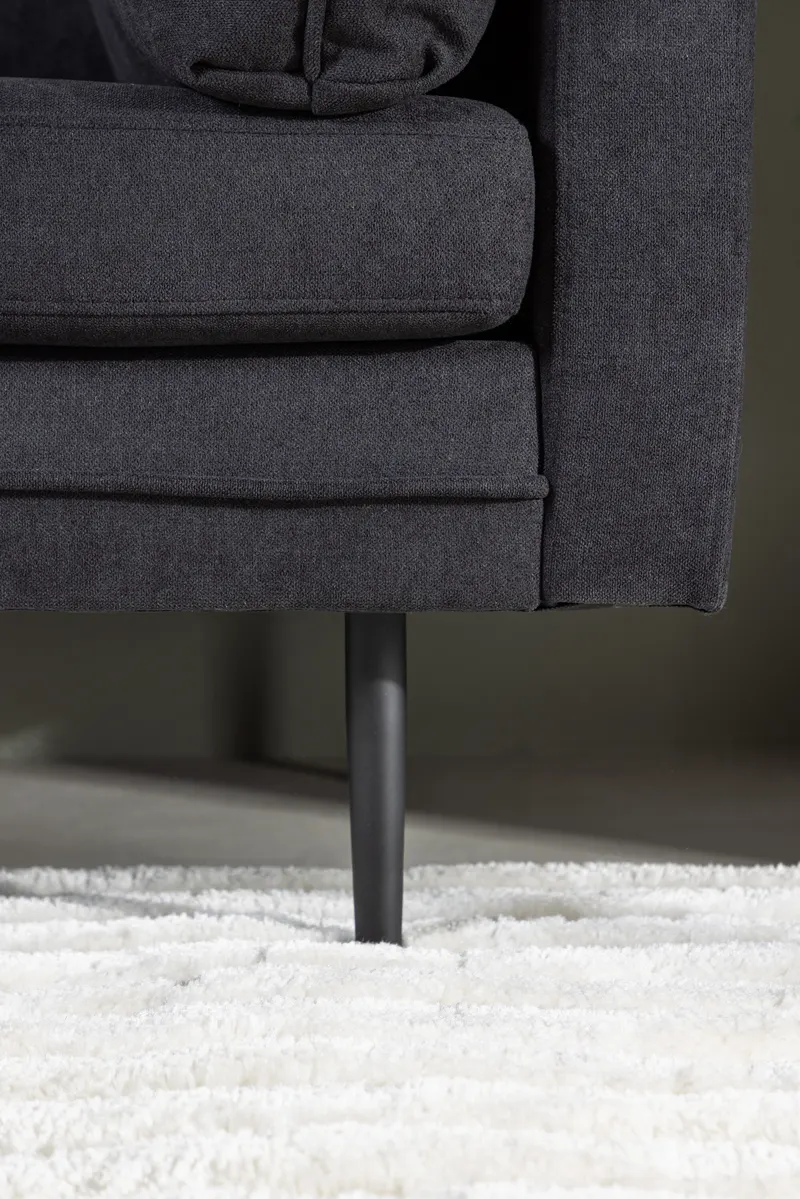 Boom Sofa mit Stahlbeinen in Schwarz, Polyester, im Wohnraum, Ansicht 4