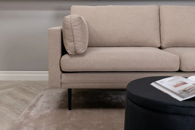 Boom Sofa mit Stahlbeinen in Braun, Gestell Schwarz, Polyester, im Wohnraum, Ansicht 3