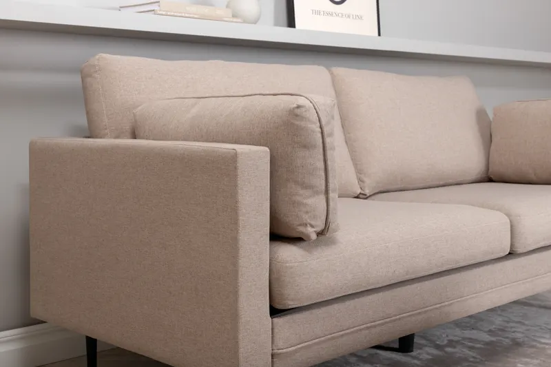 Boom Sofa mit Stahlbeinen in Braun, Gestell Schwarz, Polyester, im Wohnraum, Ansicht 5