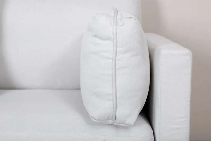 Boom Sofa mit Stahlbeinen in Hellbeige, Gestell Schwarz, Polyester, im Wohnraum, Ansicht 5