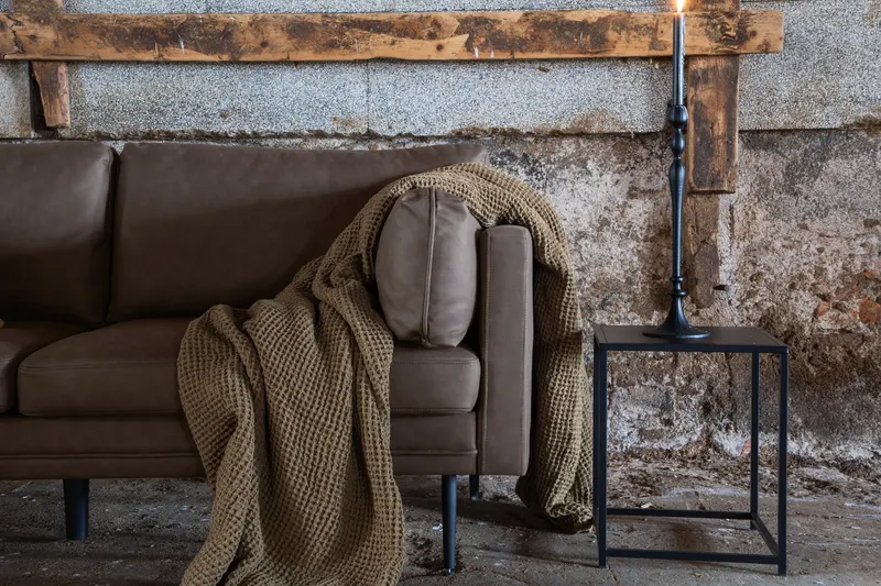 Boom Sofa mit Stahlbeinen in Braun, Gestell Schwarz, Mikrofaser, im Wohnraum, Ansicht 3