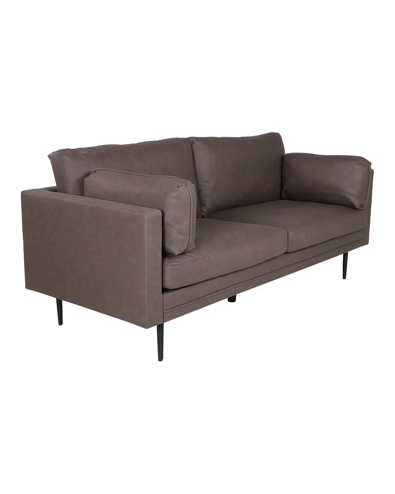 Boom Sofa mit Stahlbeinen in Braun, Gestell Schwarz, Mikrofaser, Ansicht 3