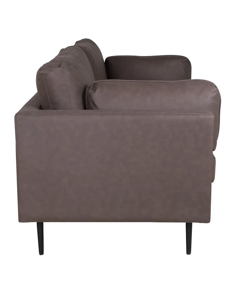Boom Sofa mit Stahlbeinen in Braun, Gestell Schwarz, Mikrofaser, Ansicht 4