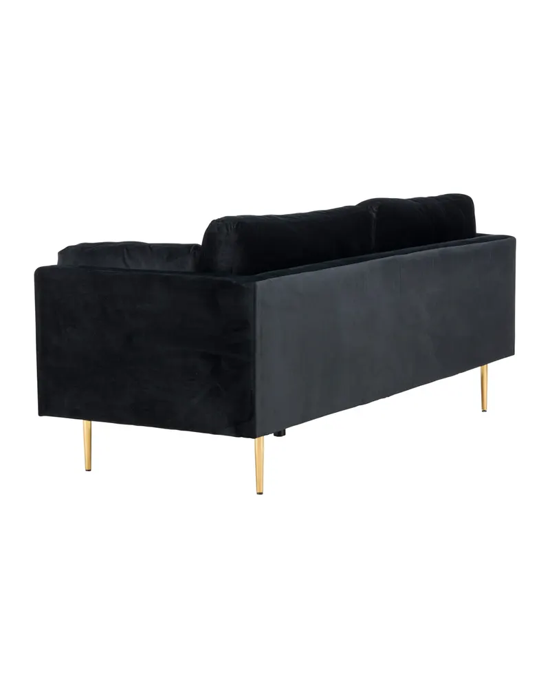 Boom Sofa mit Stahlbeinen in Schwarz, Gestell Gold, Polyester-Samt, Ansicht 9