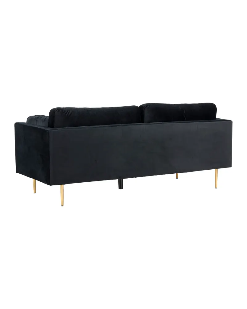Boom Sofa mit Stahlbeinen in Schwarz, Gestell Gold, Polyester-Samt, Ansicht 10