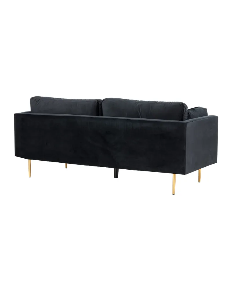 Boom Sofa mit Stahlbeinen in Schwarz, Gestell Gold, Polyester-Samt, Ansicht 11