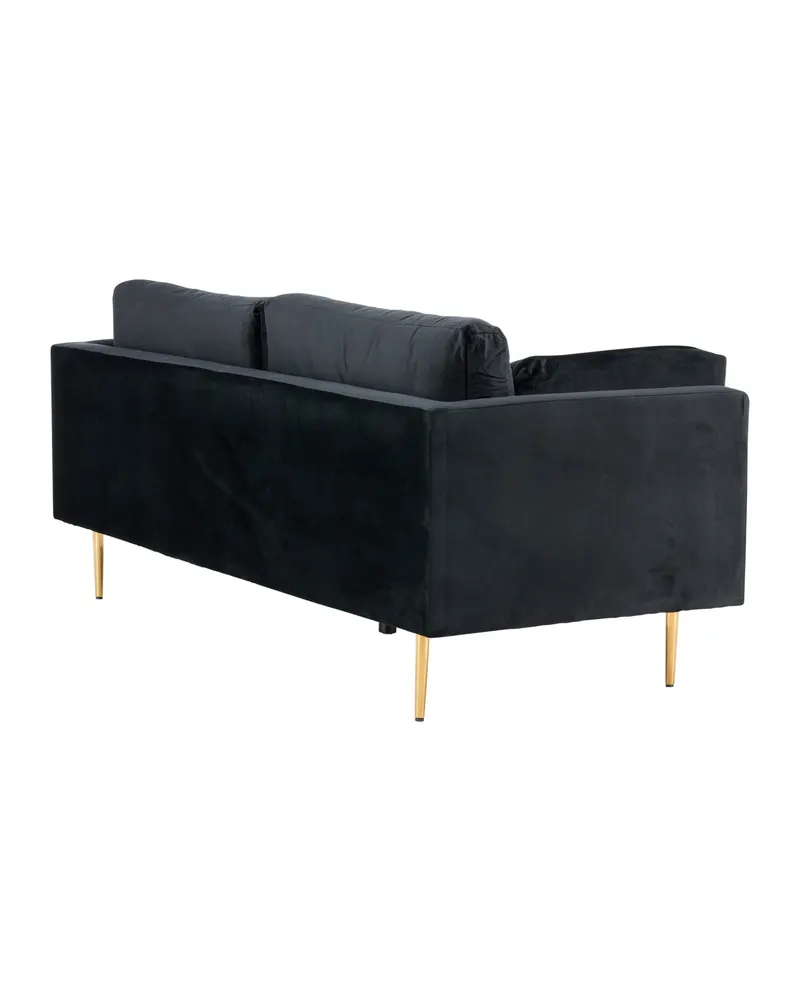 Boom Sofa mit Stahlbeinen in Schwarz, Gestell Gold, Polyester-Samt, Ansicht 12