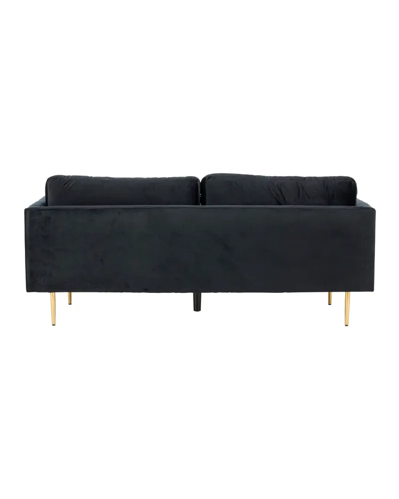 Boom Sofa mit Stahlbeinen in Schwarz, Gestell Gold, Polyester-Samt, Ansicht 5