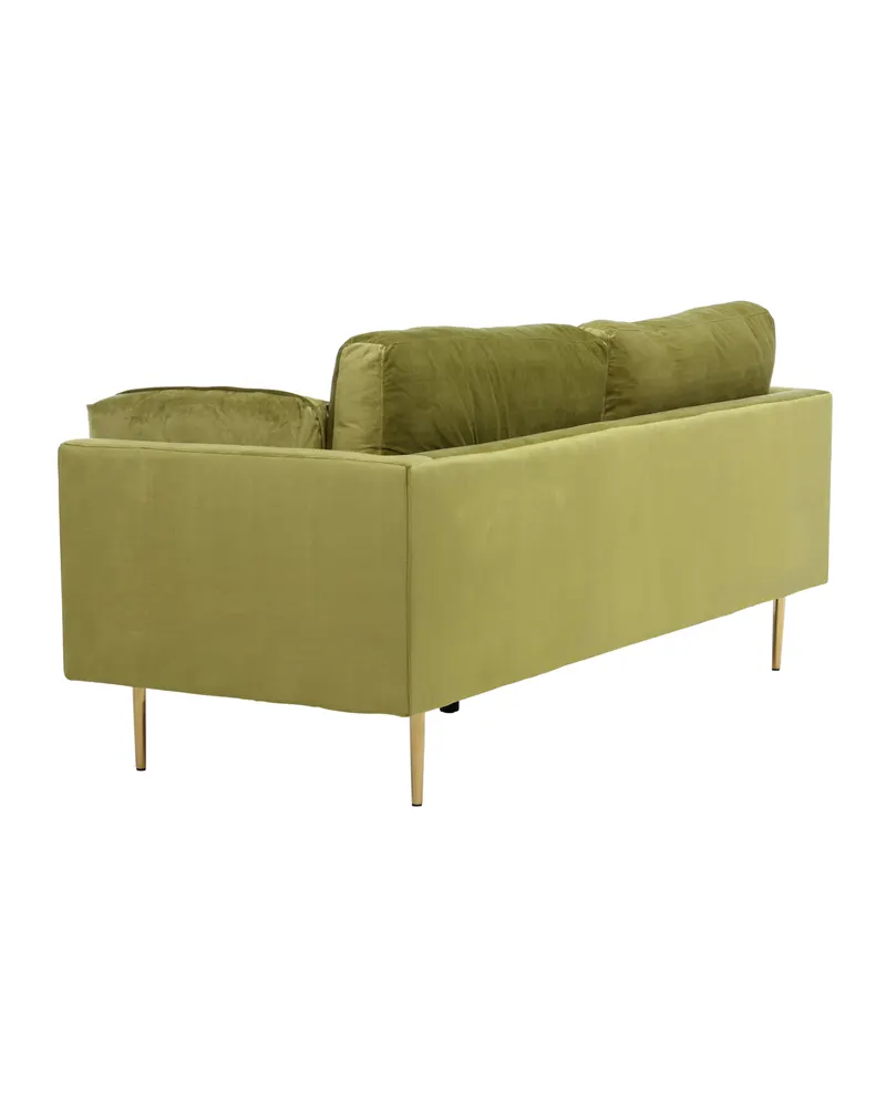 Boom Sofa mit Stahlbeinen in Grün, Gestell Gold, Polyester-Samt, Ansicht 10