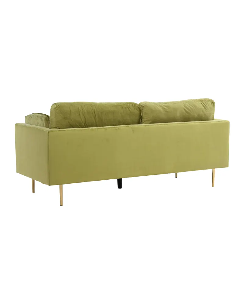 Boom Sofa mit Stahlbeinen in Grün, Gestell Gold, Polyester-Samt, Ansicht 11