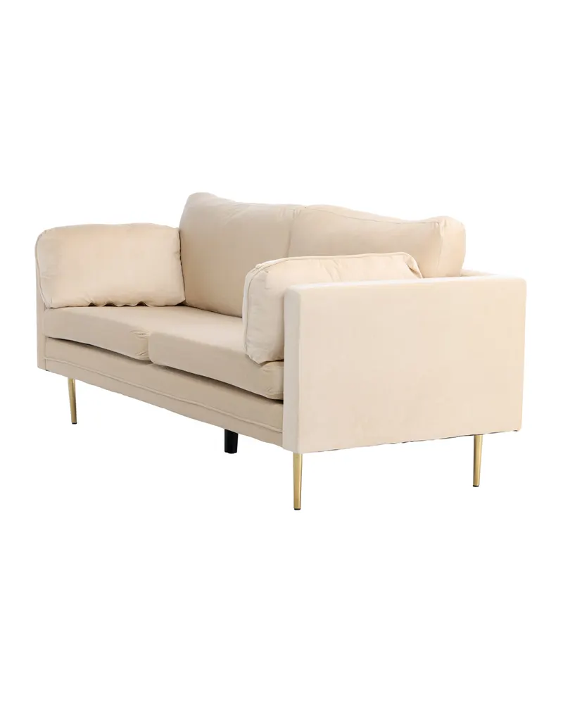 Boom Sofa mit Stahlbeinen in Beige, Gestell Gold, Polyester-Samt, Ansicht 6