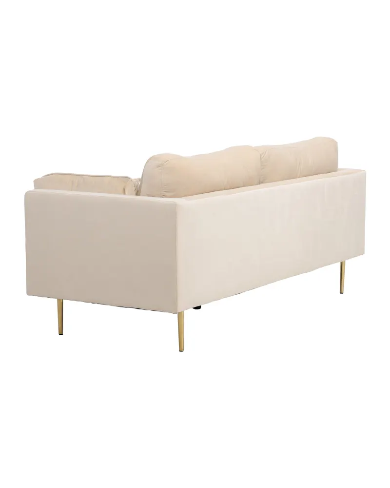 Boom Sofa mit Stahlbeinen in Beige, Gestell Gold, Polyester-Samt, Ansicht 8