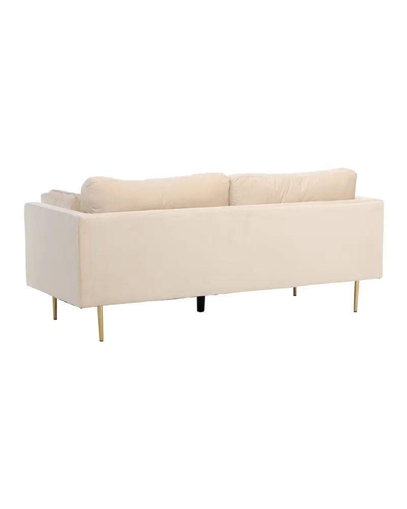 Boom Sofa mit Stahlbeinen in Beige, Gestell Gold, Polyester-Samt, Ansicht 9