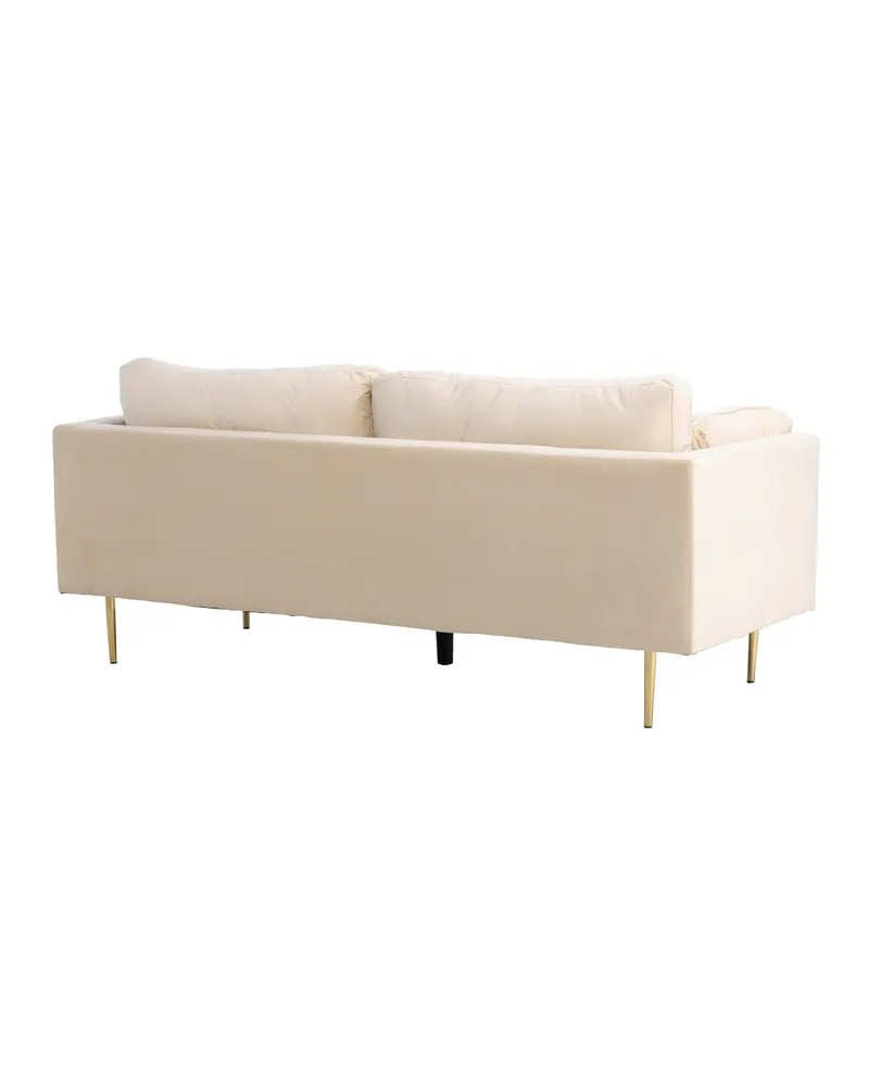 Boom Sofa mit Stahlbeinen in Beige, Gestell Gold, Polyester-Samt, Ansicht 10