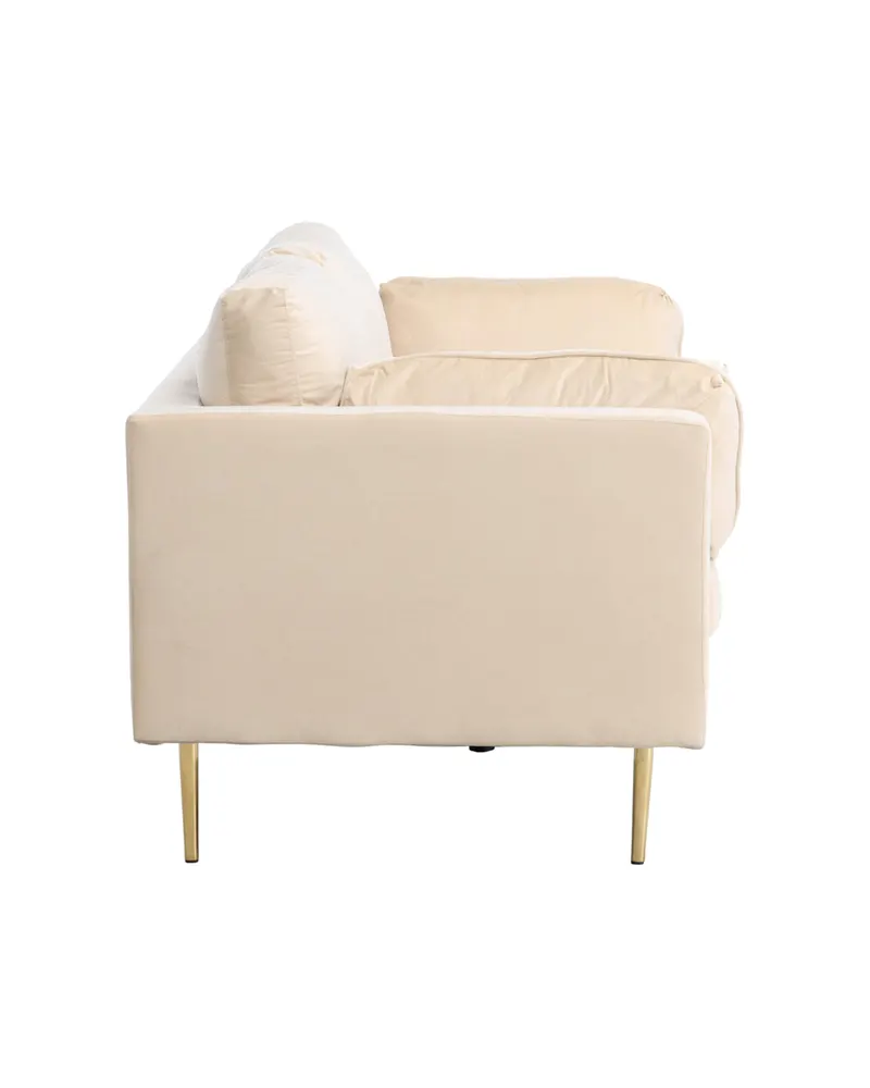 Boom Sofa mit Stahlbeinen in Beige, Gestell Gold, Polyester-Samt, Ansicht 12