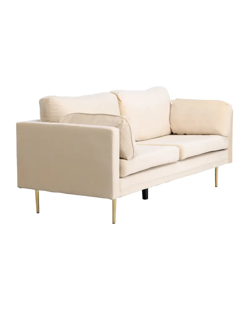Boom Sofa mit Stahlbeinen in Beige, Gestell Gold, Polyester-Samt, Ansicht 3