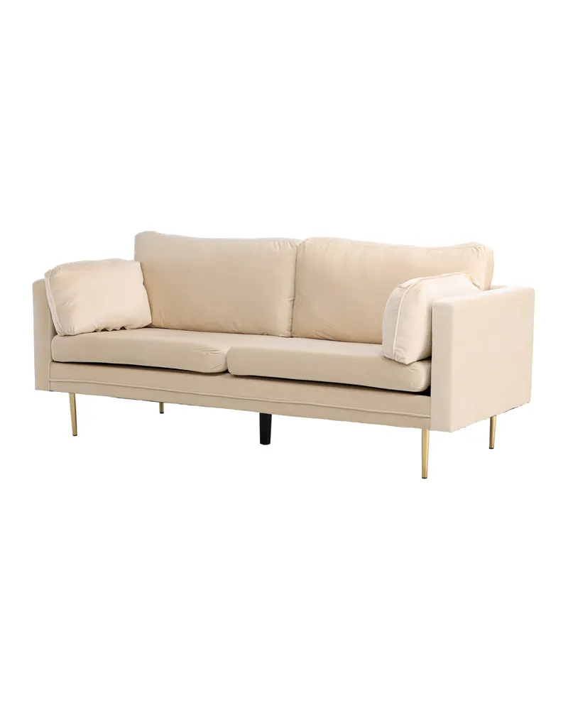 Boom Sofa mit Stahlbeinen in Beige, Gestell Gold, Polyester-Samt, Ansicht 5