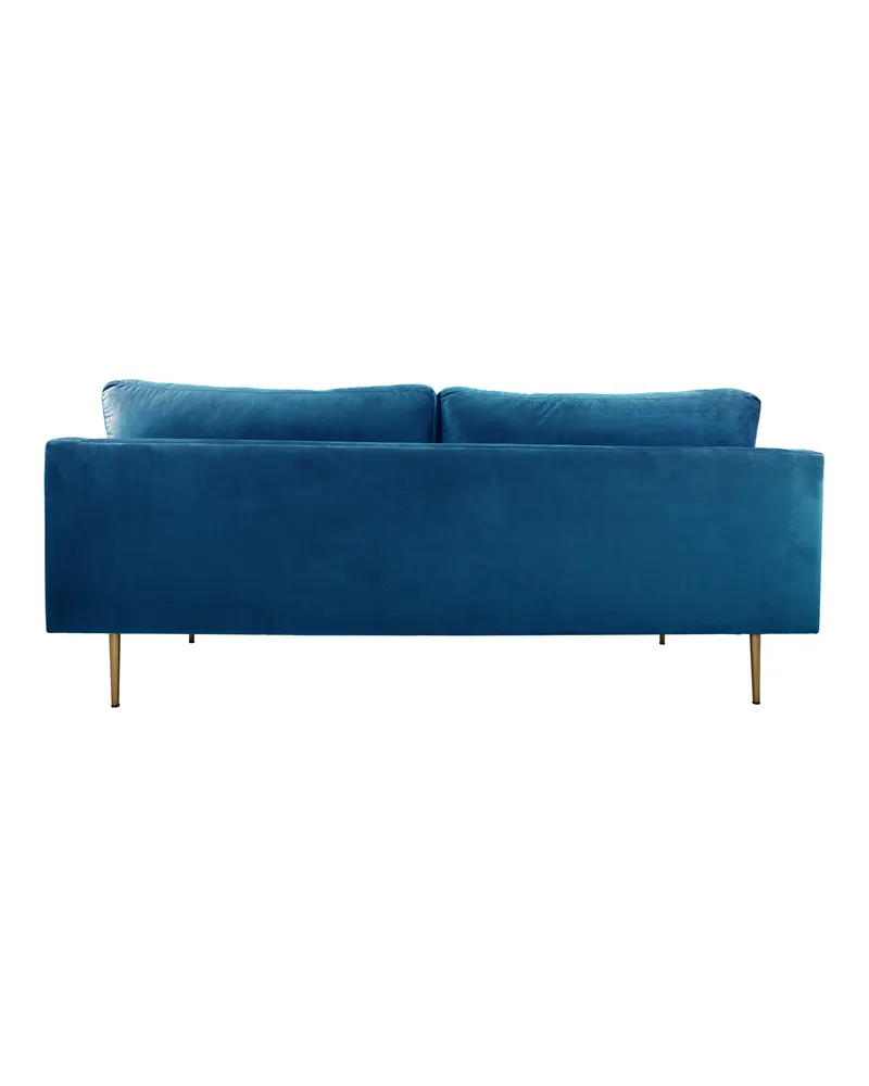 Boom Sofa mit Stahlbeinen in Blau, Gestell Gold, Polyester-Samt, Ansicht 3