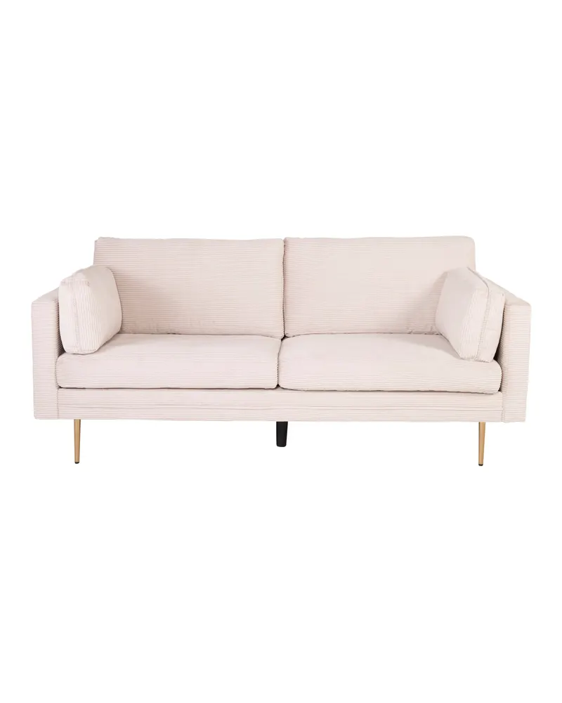 Boom Sofa mit Stahlbeinen in Beige, Gestell Gold, Polyester-Cord, Ansicht 1