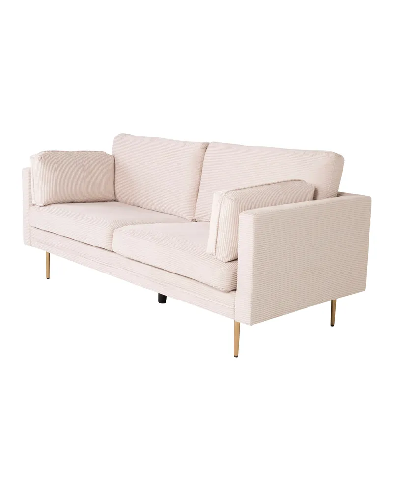 Boom Sofa mit Stahlbeinen in Beige, Gestell Gold, Polyester-Cord, Ansicht 3