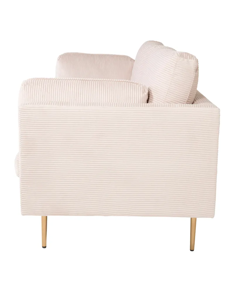 Boom Sofa mit Stahlbeinen in Beige, Gestell Gold, Polyester-Cord, Ansicht 4