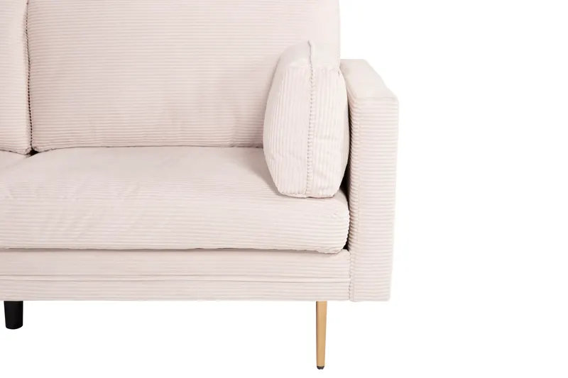 Boom Sofa mit Stahlbeinen in Beige, Gestell Gold, Polyester-Cord, Ansicht 5