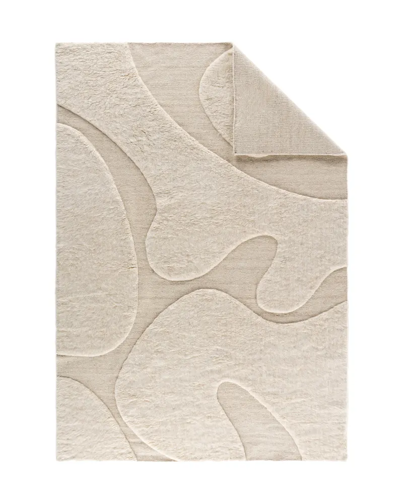 Boone Teppich aus Wolle und Baumwolle mit geschwungenem Muster in 230 × 160 cm, Ansicht 2