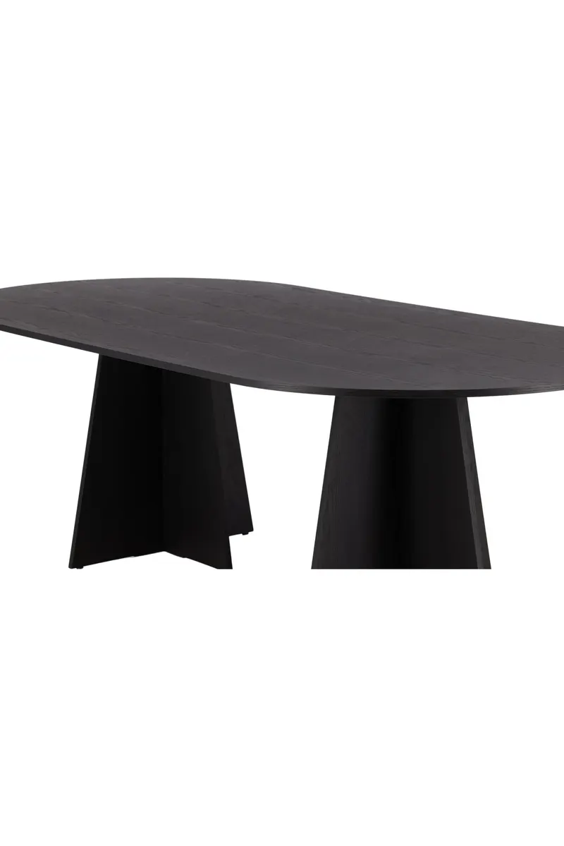 Bootcut ovaler Esstisch in 230 × 115 cm, Schwarz, Ansicht 13