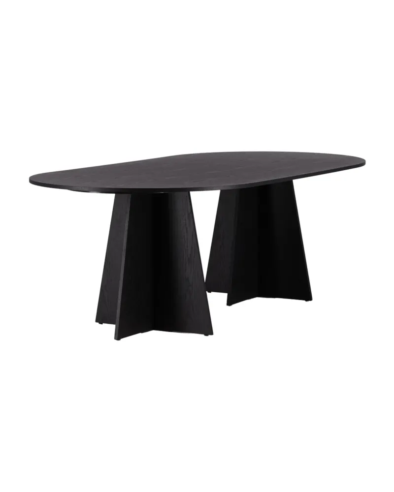 Bootcut ovaler Esstisch in 230 × 115 cm, Schwarz, Ansicht 2