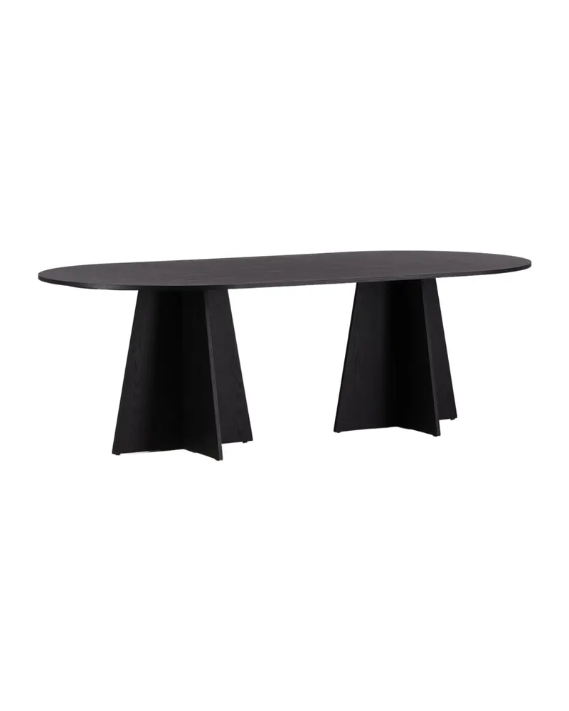 Bootcut ovaler Esstisch in 230 × 115 cm, Schwarz, Ansicht 3