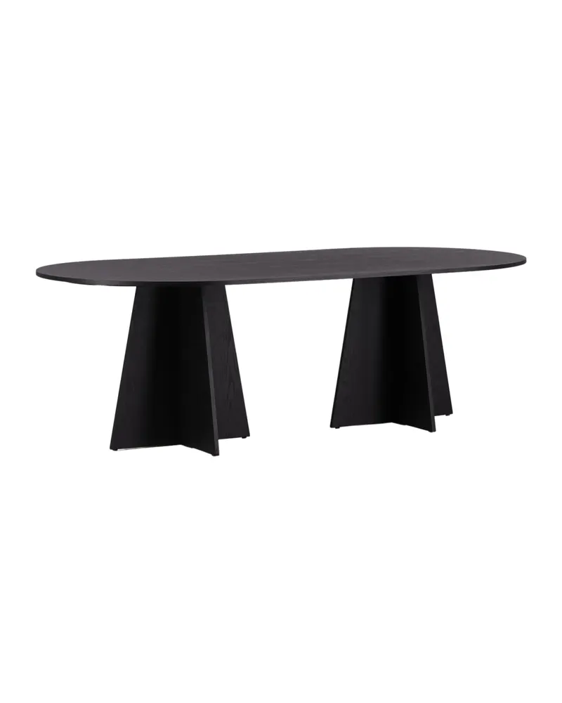 Bootcut ovaler Esstisch in 230 × 115 cm, Schwarz, Ansicht 9