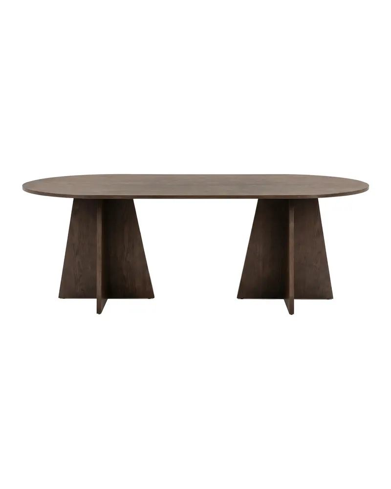 Bootcut ovaler Esstisch in 200 × 100 cm, Mokka, Ansicht 1