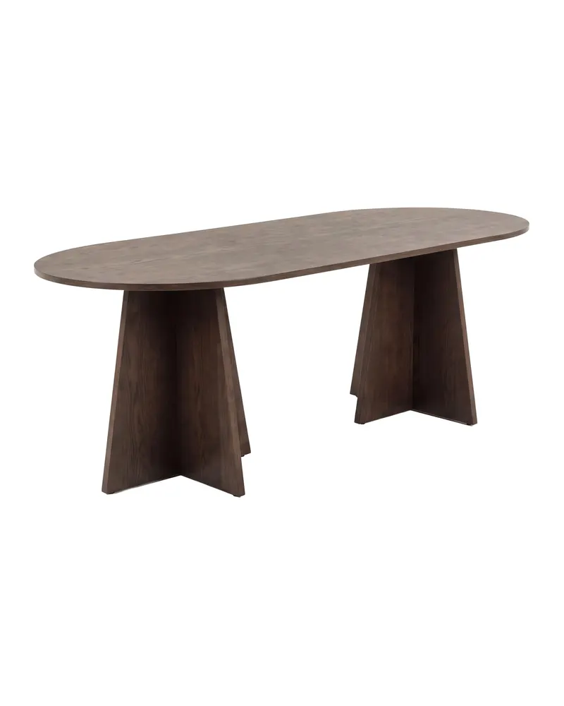 Bootcut ovaler Esstisch in 200 × 100 cm, Mokka, Ansicht 2