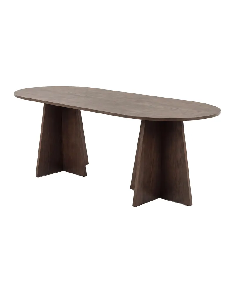 Bootcut ovaler Esstisch in 200 × 100 cm, Mokka, Ansicht 4
