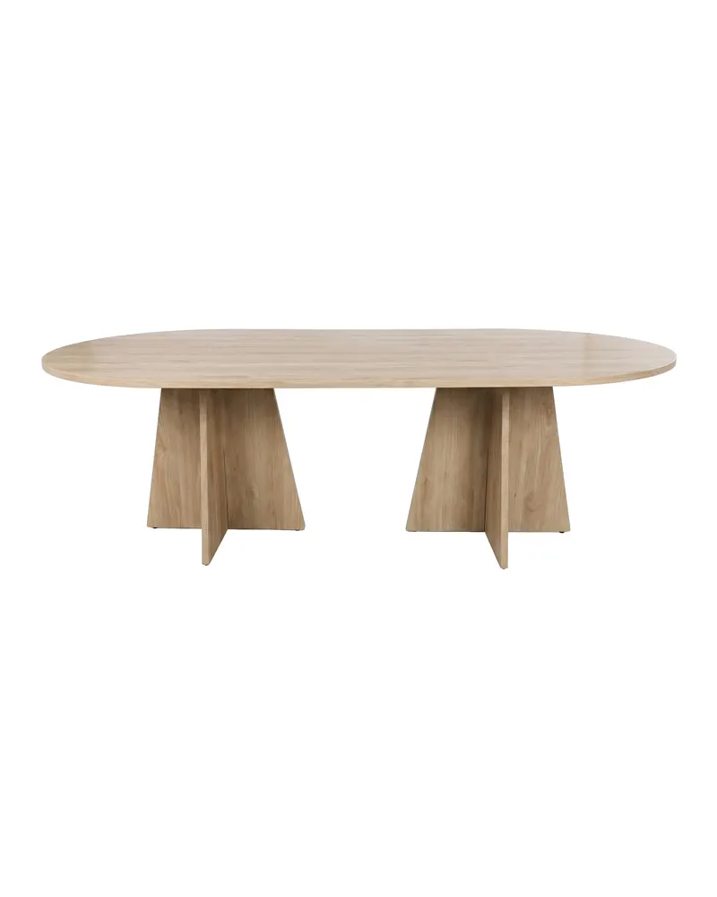 Bootcut ovaler Esstisch in 230 × 115 cm, Natur, Ansicht 1