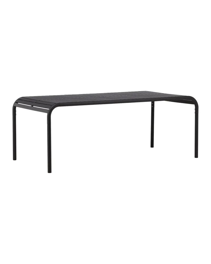 Borneo Gartentisch aus Aluminium mit gerillter Platte in Schwarz, Ansicht 2