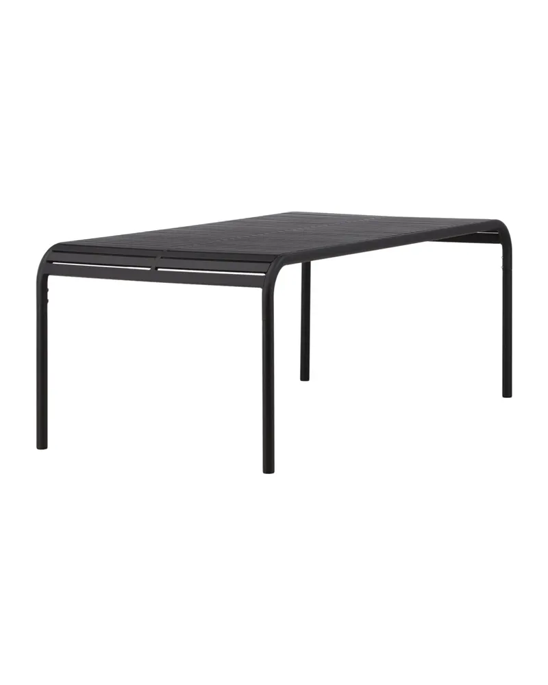 Borneo Gartentisch aus Aluminium mit gerillter Platte in Schwarz, Ansicht 4
