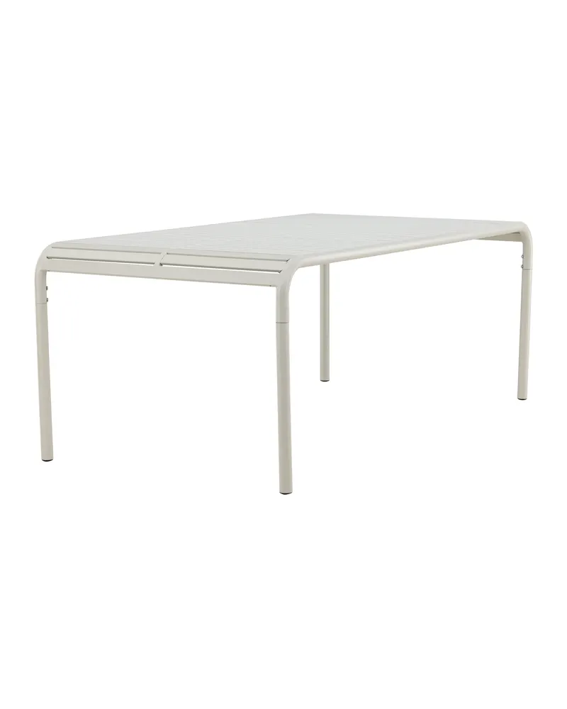 Borneo Gartentisch aus Aluminium mit gerillter Platte in Beige, Ansicht 2